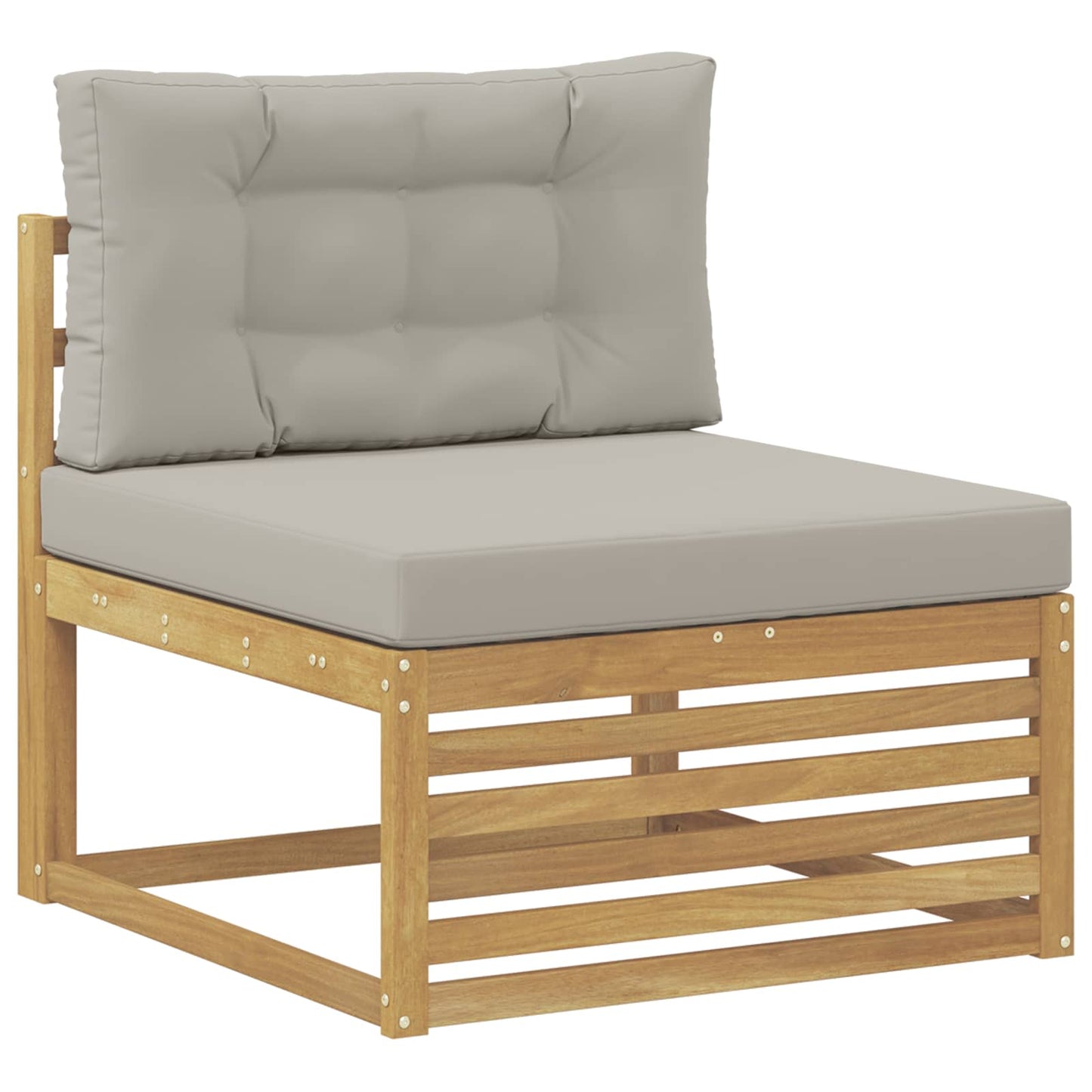 Set di divani da esterno 4 pz Bianco e Grigio Chiaro Poliestere