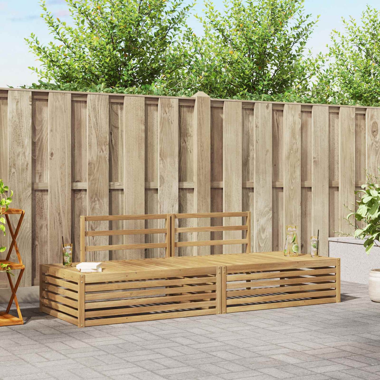 2 Pezzo Set di divani da esterno Poliestere