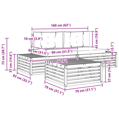 4 pz Set di divani da esterno Poliestere Bianco | homemem39