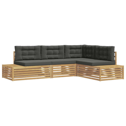 4 Pezzo Set di divani da esterno Poliestere Bianco | homemem39
