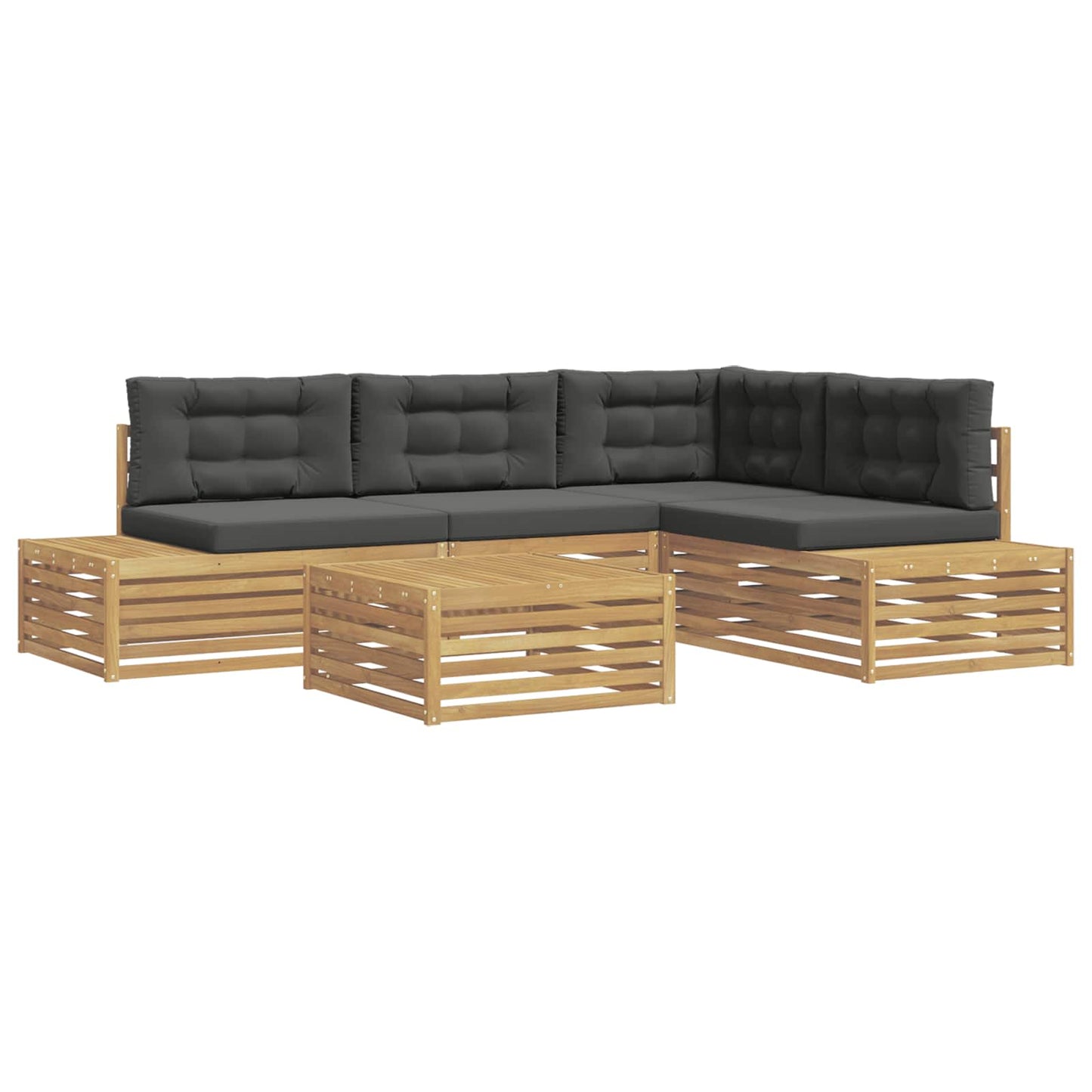 5 Pezzo Set di divani da esterno Poliestere Bianco | homemem39