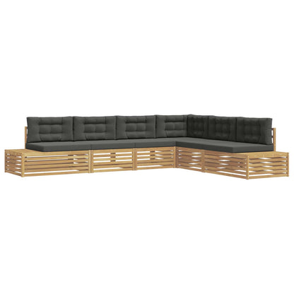 6 Pezzo Set di divani da esterno Poliestere Bianco | homemem39