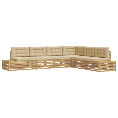 6 Pezzo Set di divani da esterno Poliestere Bianco | homemem39