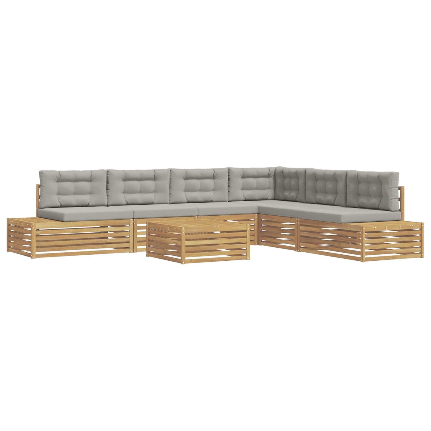7 Pezzo Set di divani da esterno Poliestere Bianco | homemem39