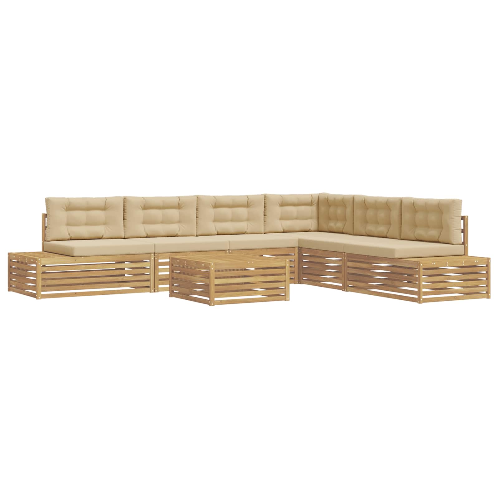 7 Pezzo Set di divani da esterno Poliestere Bianco | homemem39