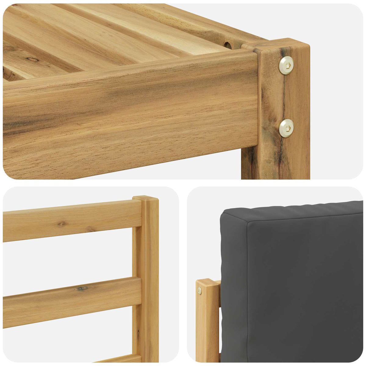 Set di divani da esterno 6 pz 5-Posti Bianco e Antracite | homemem39