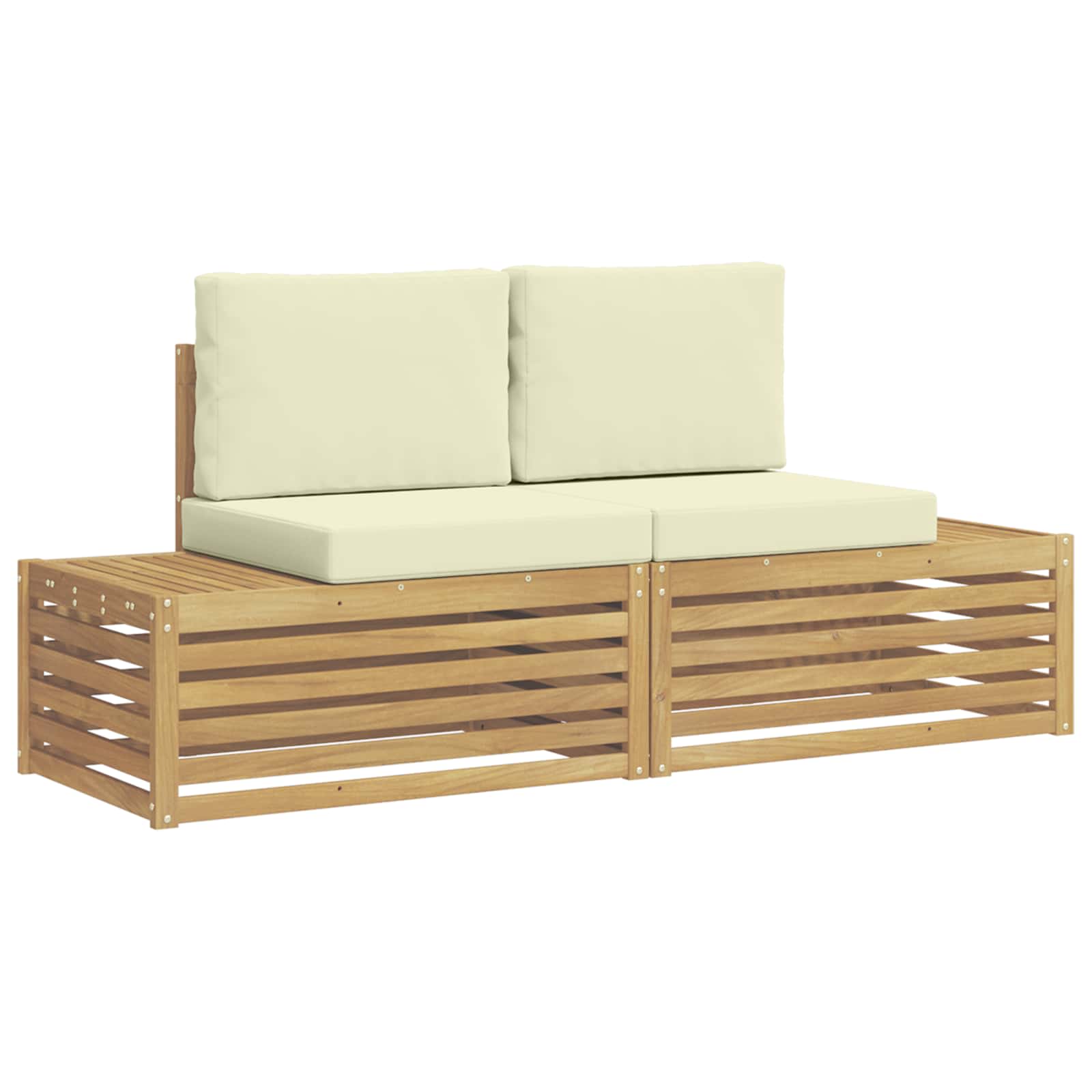 Set di divani da esterno Bianco 182,5 x 63 x 73 cm Poliestere | homemem39