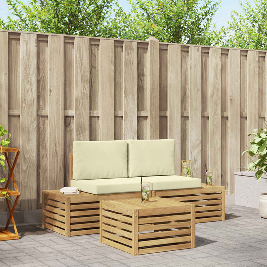 Set di divani da esterno Bianco 59 x 59 x 37 cm Poliestere | homemem39