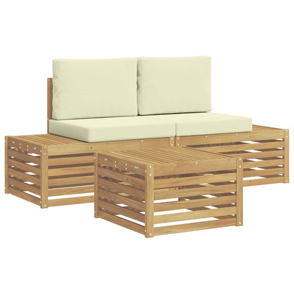 Set di divani da esterno Bianco 59 x 59 x 37 cm Poliestere | homemem39