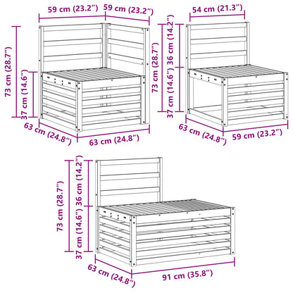 Set di divani da esterno 4 Pezzo Bianco | homemem39