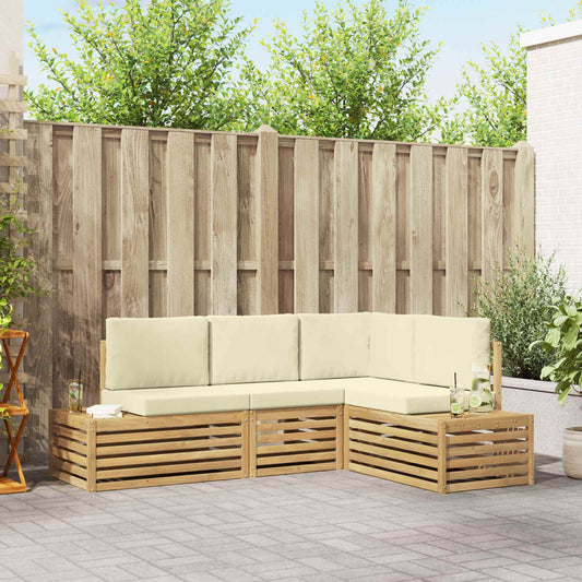 Set di divani da esterno Bianco 213,5 x 154,5 x 73 cm | homemem39
