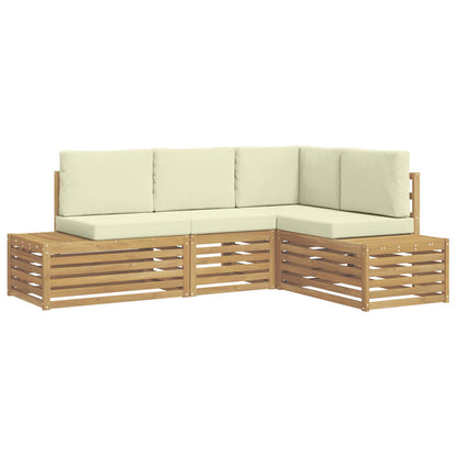 Set di divani da esterno Bianco 213,5 x 154,5 x 73 cm | homemem39