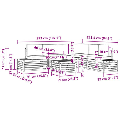 Set divani 6 Pezzo 59 x 59 x 37 cm | homemem39