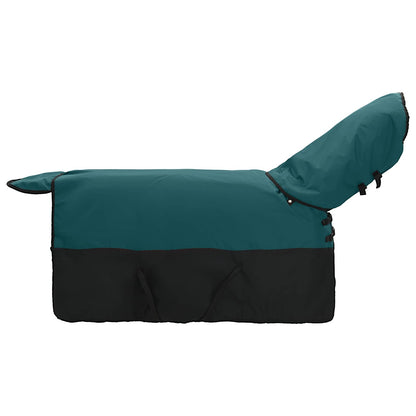Coperta per Cavalli Verde Scuro e Nero 155 cm Poliestere