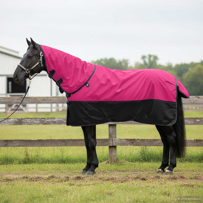 Coperta per Cavalli Rosa e Nero 165 cm Poliestere