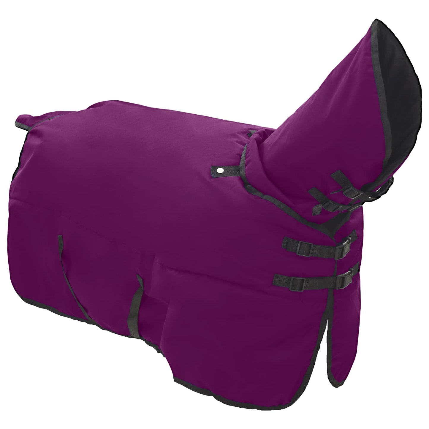 Coperta per Cavalli Verde Scuro e Nero 135 cm Poliestere