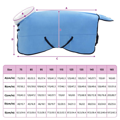 Coperta per Cavalli Aqua Completo 125 cm Felpa in pile
