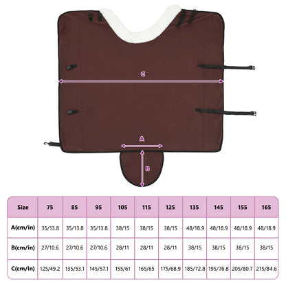 Coperta per Cavalli Marrone Scuro Completo 135 cm Felpa in pile | homemem39