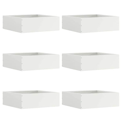 Bordura per Prato 6 pcs Bianco 40 x 40 x 13 cm Acciaio