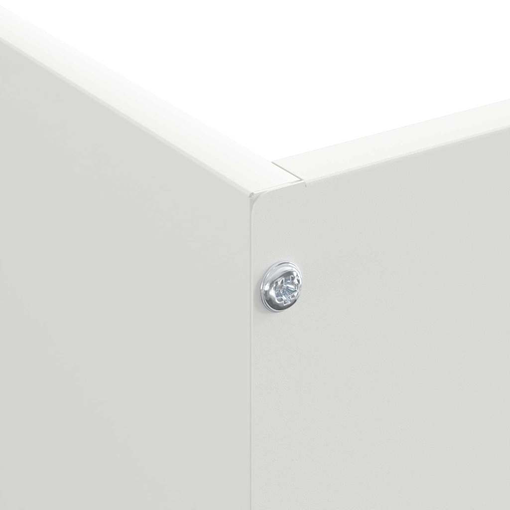 Bordura per Prato 6 pcs Bianco 50 x 50 x 13 cm Acciaio