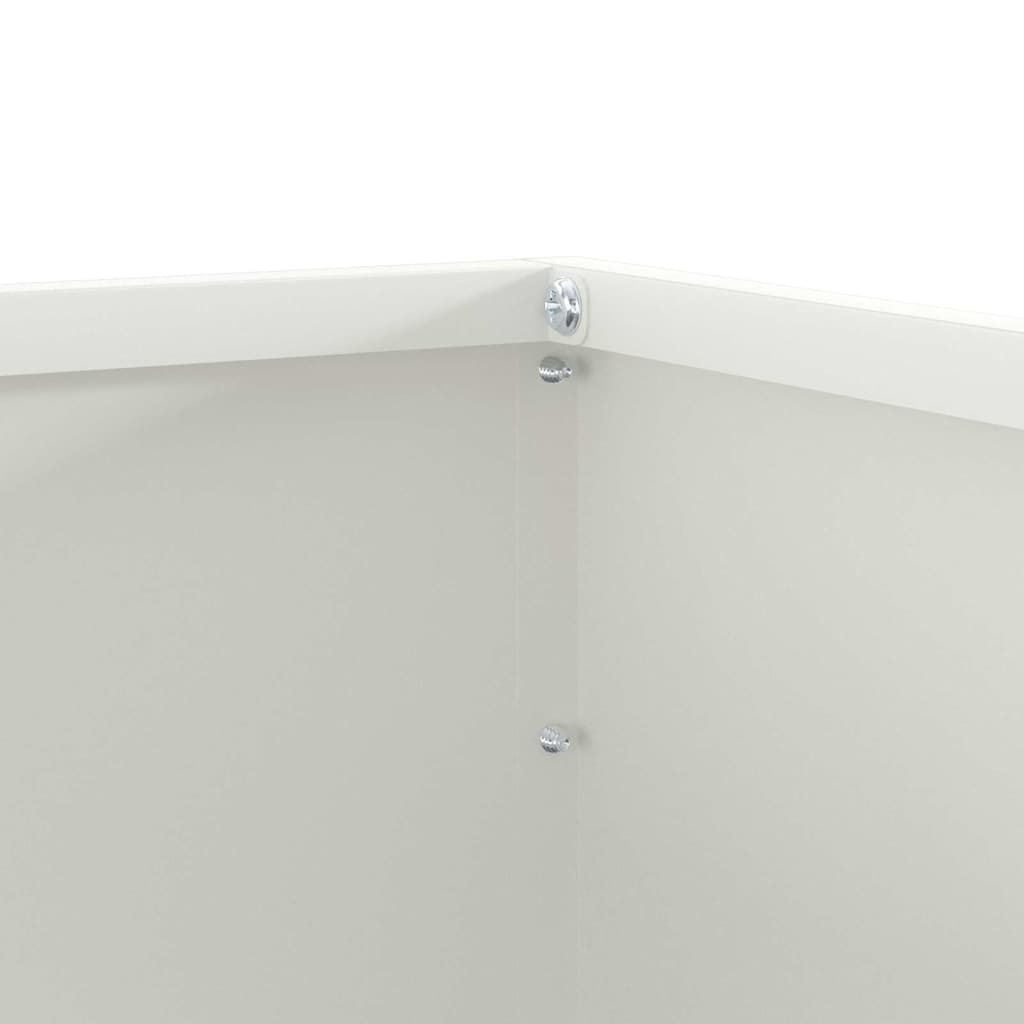 Bordura per Prato 6 pcs Bianco 50 x 50 x 13 cm Acciaio