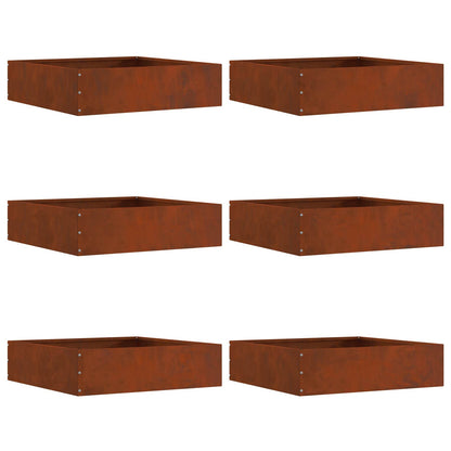 Bordura per Prato 6 pcs Ruggine 50 x 50 x 13 cm | homemem39