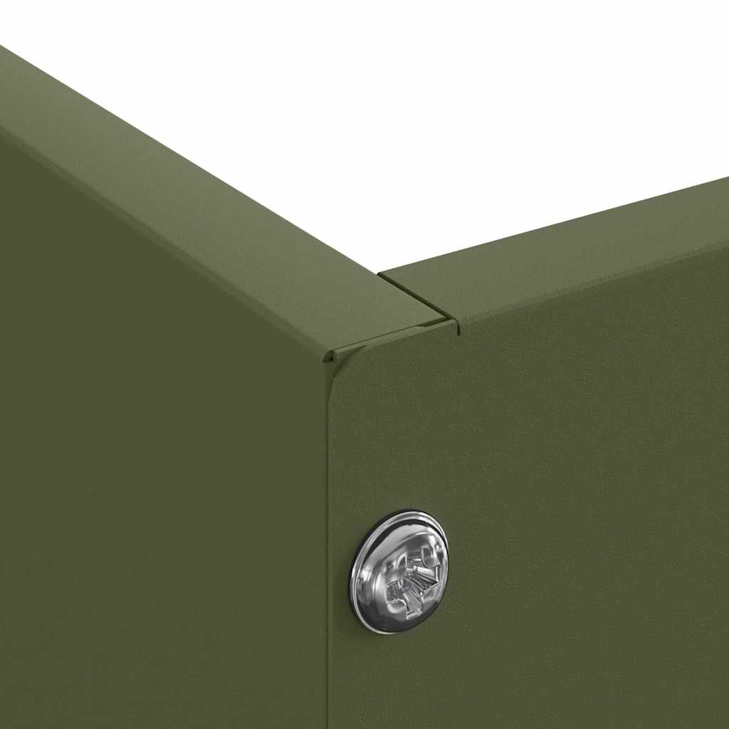 Bordura per Prato 6 pcs Verde oliva 60 x 60 x 13 cm Acciaio