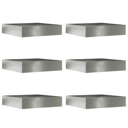 Bordura per Prato 6 pcs Argento 60 x 60 x 13 cm Acciaio zincato