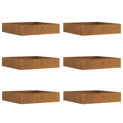 Bordura per Prato 6 pcs Ruggine 60 x 60 x 13 cm