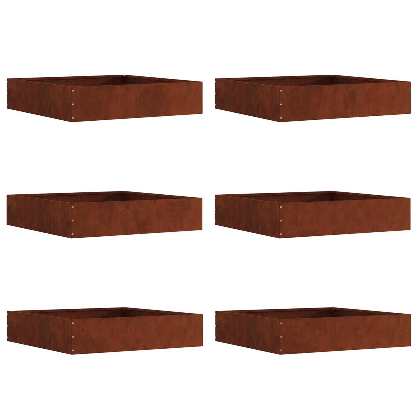 Bordura per Prato 6 pcs Ruggine 60 x 60 x 13 cm | homemem39