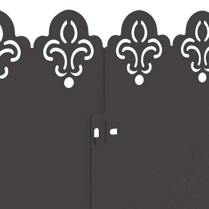 Bordure per prato 10 pcs Nero 103 x 0,05 x 22 cm Acciaio