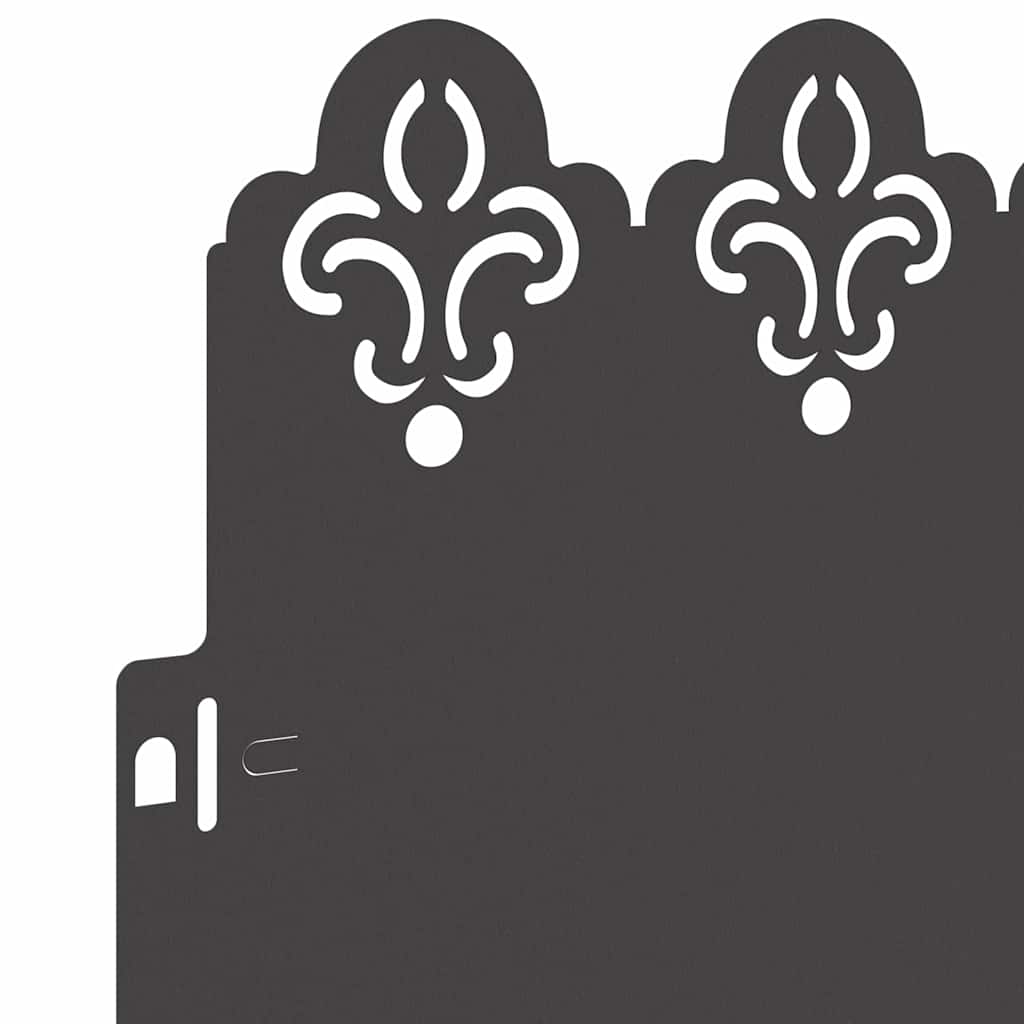 Bordure per prato 20 pcs Nero 103 x 0,05 x 22 cm Acciaio