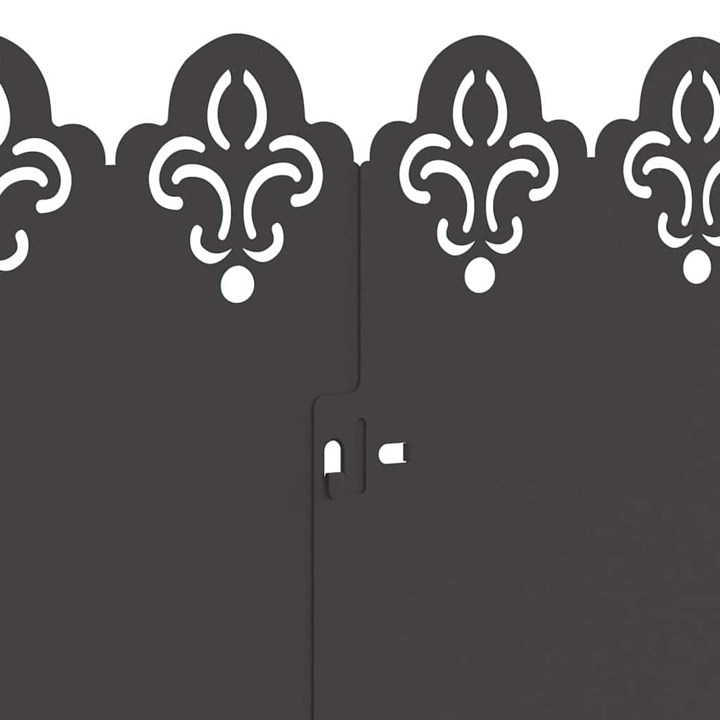 Bordure per prato 30 pcs Nero 103 x 0,05 x 22 cm Acciaio