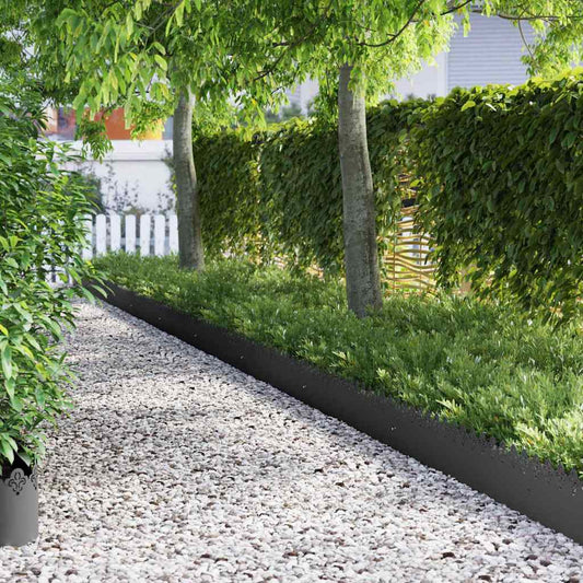 Bordure per prato 30 pcs Nero 103 x 0,05 x 22 cm Acciaio