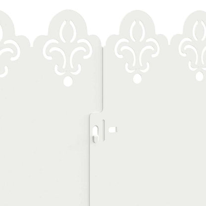 Bordure per prato 10 pcs Bianco 103 x 0,05 x 22 cm Acciaio