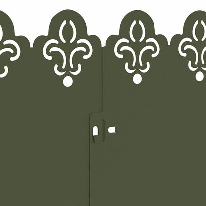 Bordure per prato 10 pcs Verde oliva 103 x 0,05 x 22 cm Acciaio