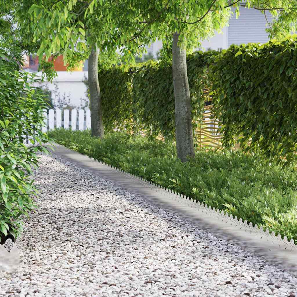 Bordure per prato 10 pcs Argento 103 x 0,05 x 22 cm