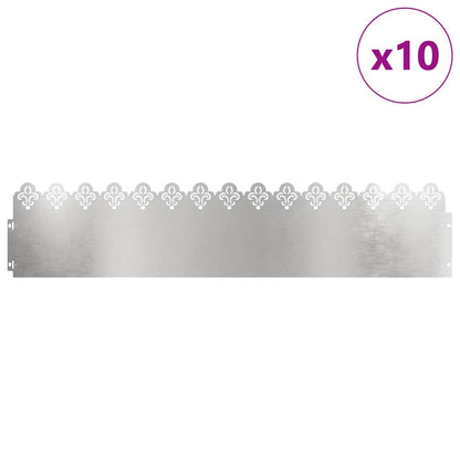 Bordure per prato 10 pcs Argento 103 x 0,05 x 22 cm