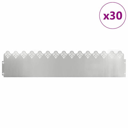 Bordure per prato 30 pcs Argento 103 x 0,05 x 22 cm