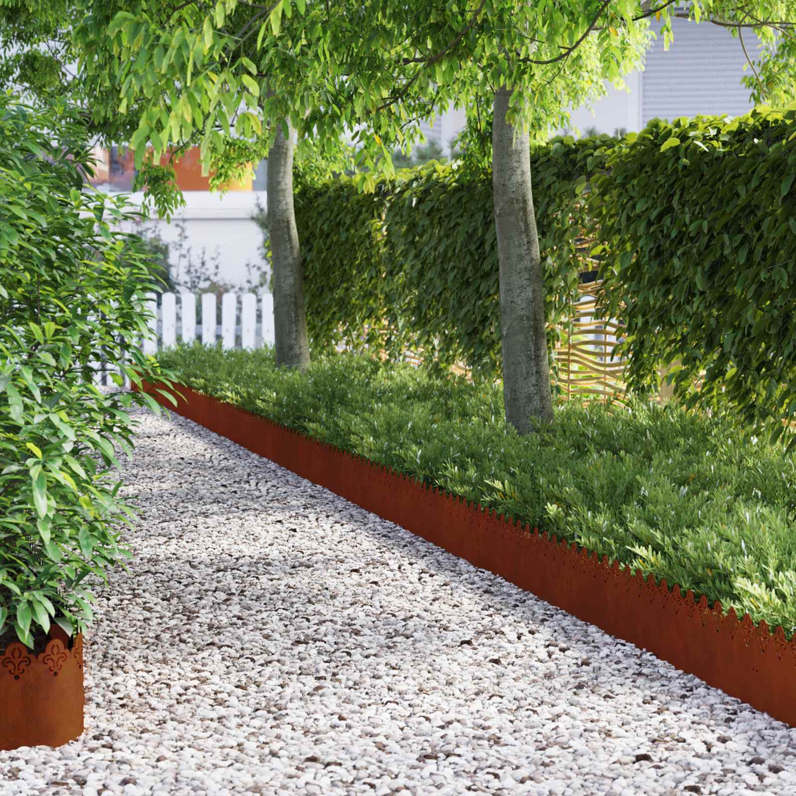 Bordure per prato 10 pcs Ruggine 103 x 0,05 x 22 cm | homemem39