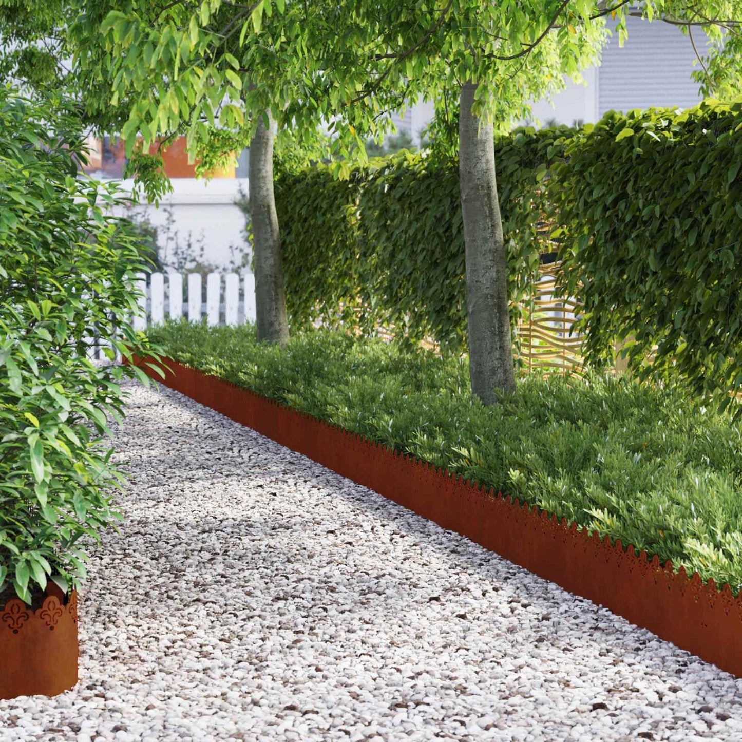 Bordure per prato 30 pcs Ruggine 103 x 0,05 x 22 cm | homemem39