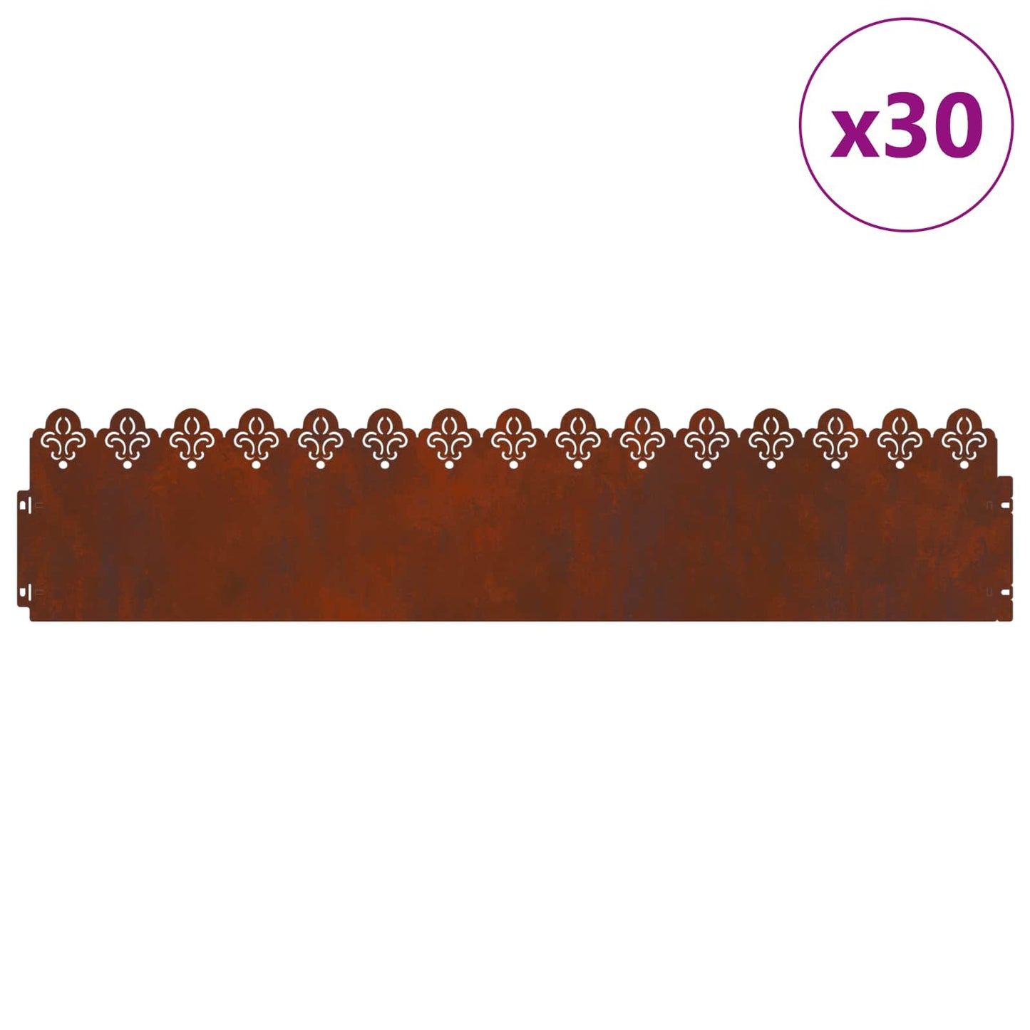 Bordure per prato 30 pcs Ruggine 103 x 0,05 x 22 cm | homemem39