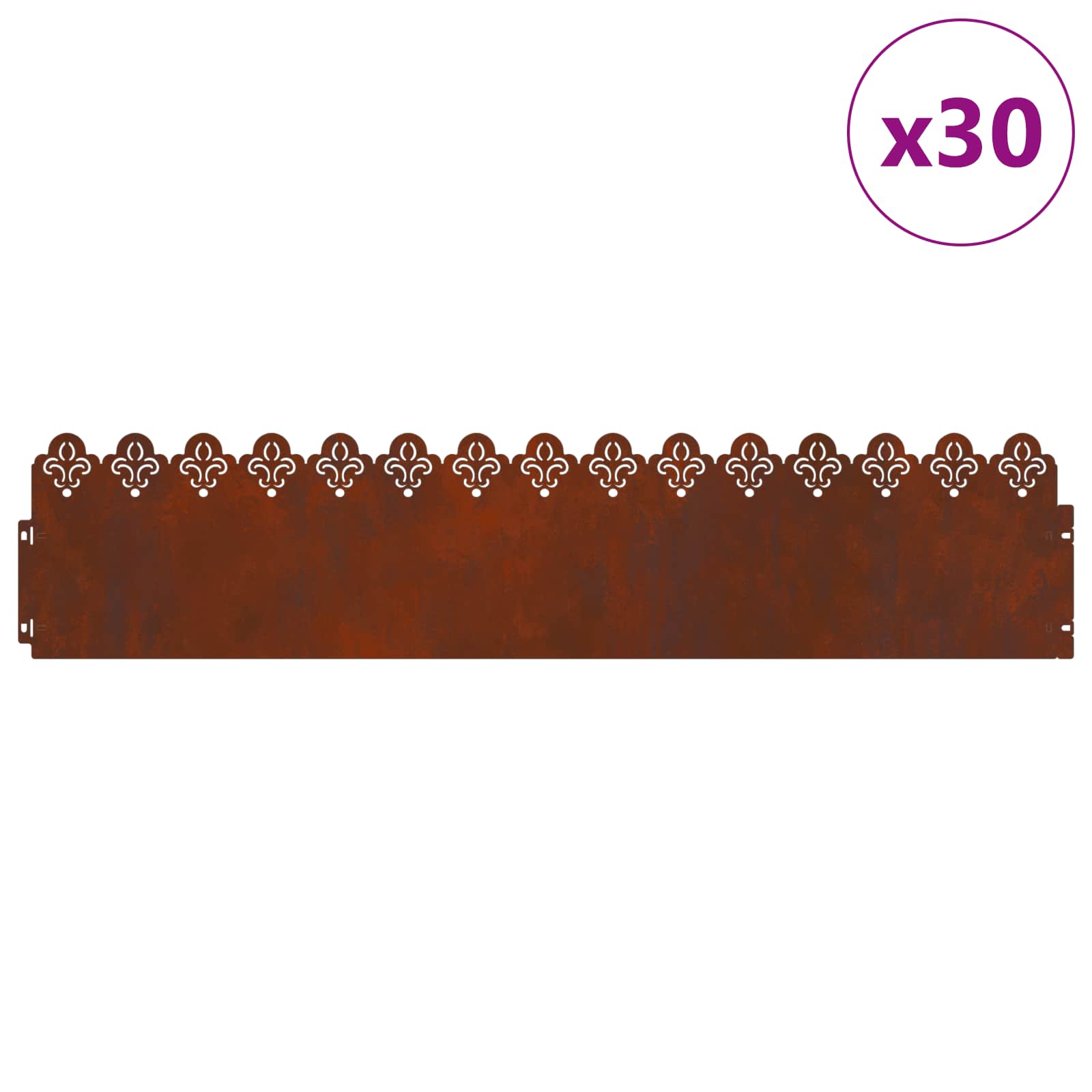 Bordure per prato 30 pcs Ruggine 103 x 0,05 x 22 cm | homemem39