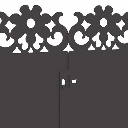 Bordure per prato 10 pcs Nero 103 x 0,05 x 22 cm Acciaio