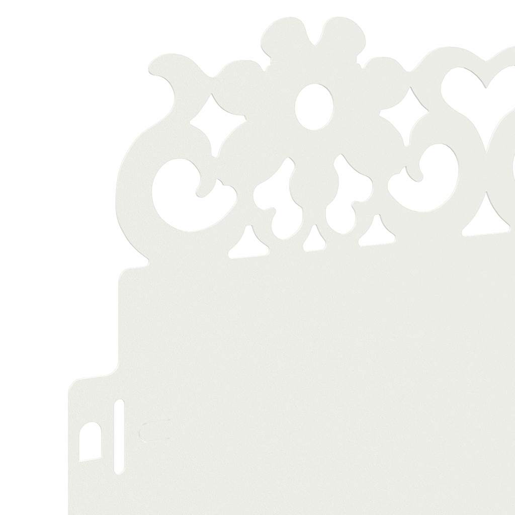 Bordure per prato 10 pcs Bianco 103 x 0,05 x 22 cm Acciaio