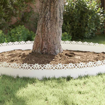 Bordure per prato 20 pcs Bianco 103 x 0,05 x 22 cm Acciaio