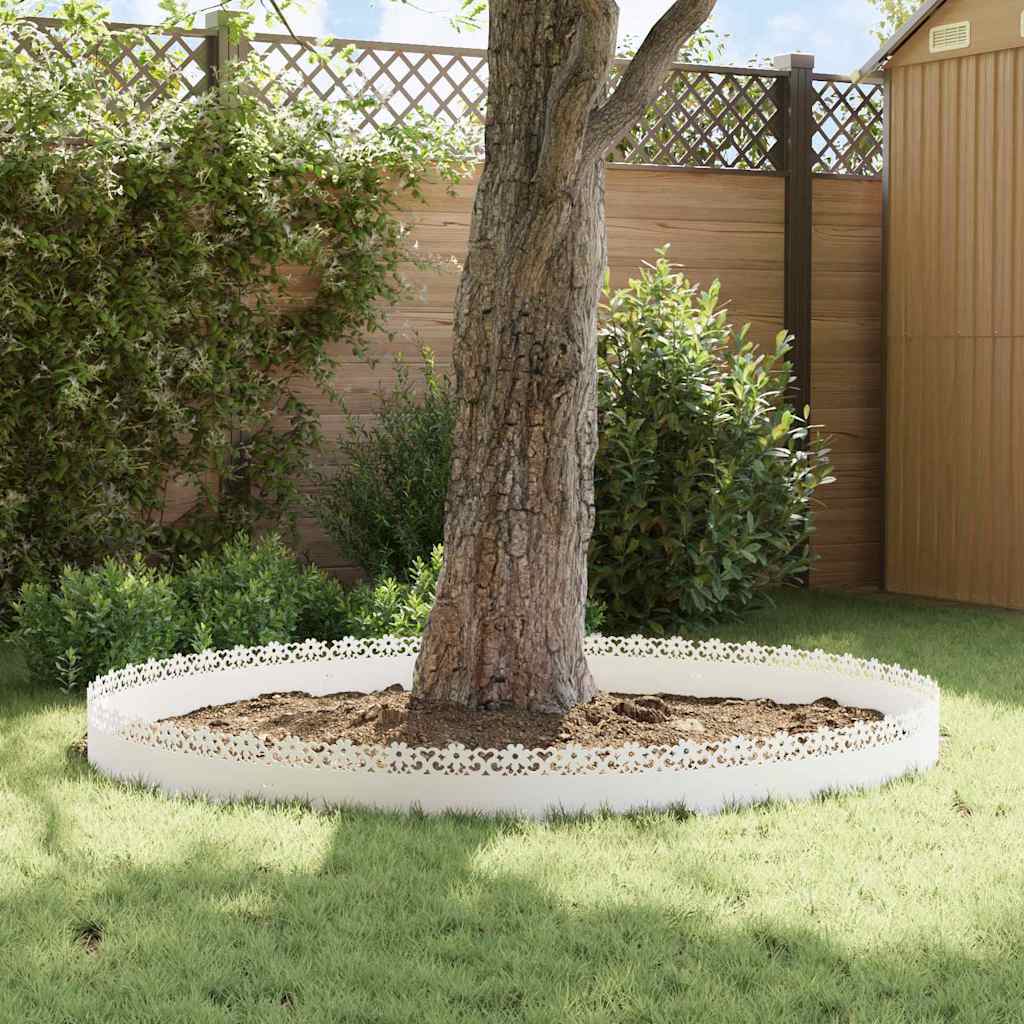 Bordure per prato 20 pcs Bianco 103 x 0,05 x 22 cm Acciaio