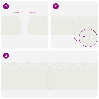 Bordure per prato 20 pcs Bianco 103 x 0,05 x 22 cm Acciaio