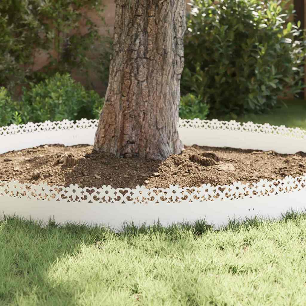 Bordure per prato 30 pcs Bianco 103 x 0,05 x 22 cm Acciaio