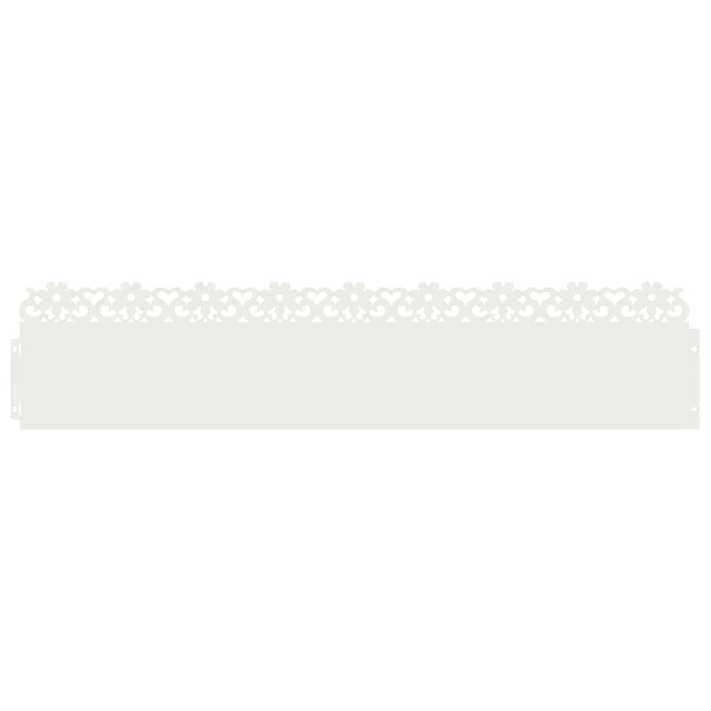 Bordure per prato 30 pcs Bianco 103 x 0,05 x 22 cm Acciaio